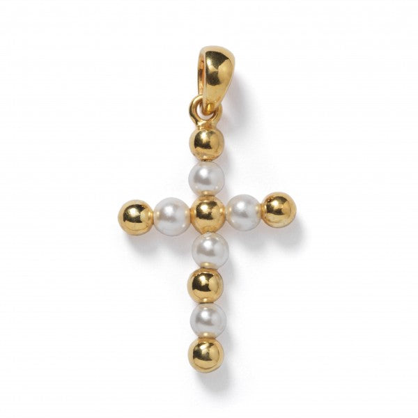 742 DER P1987 Southern Gates Gold-Plated Sterling Silver Margeaux Beaded Cross Pendant 0