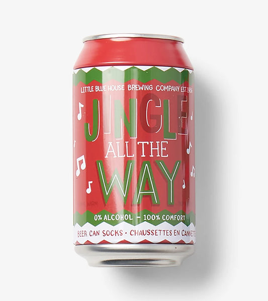 BC1CHST002 Jingle All The Way Beer Can Socks 0