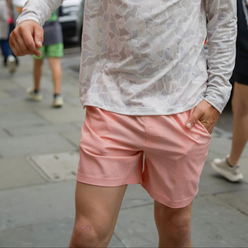 378557 Local Boy Volley Shorts Peach 6" Inseam