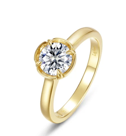 R0586CLG Lafonn Gold Plated Sterling Silver Blossom Cradle Ring 0
