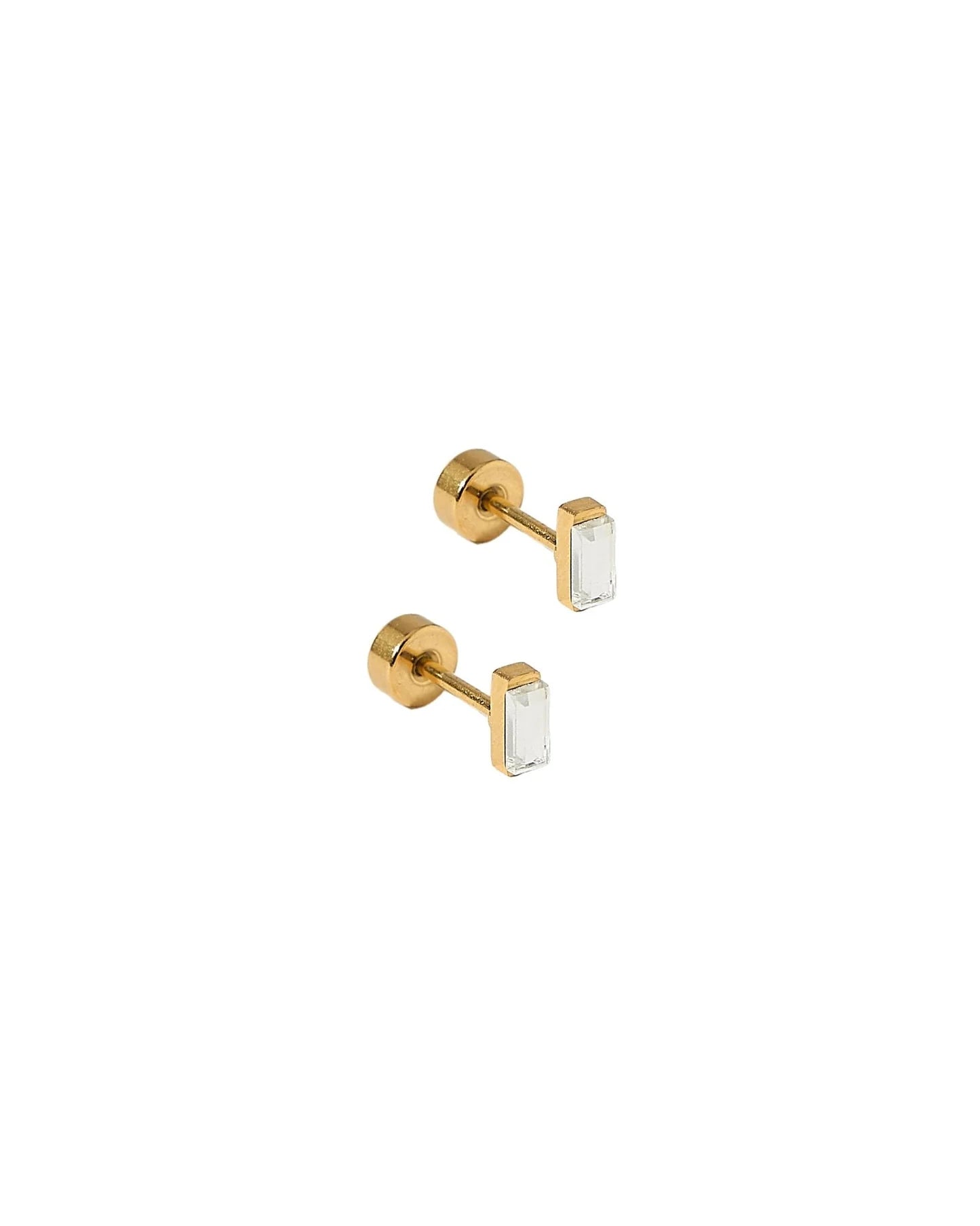 LINNY4154 Linny Co Amber MIcro Gold Tone Screwback Earring