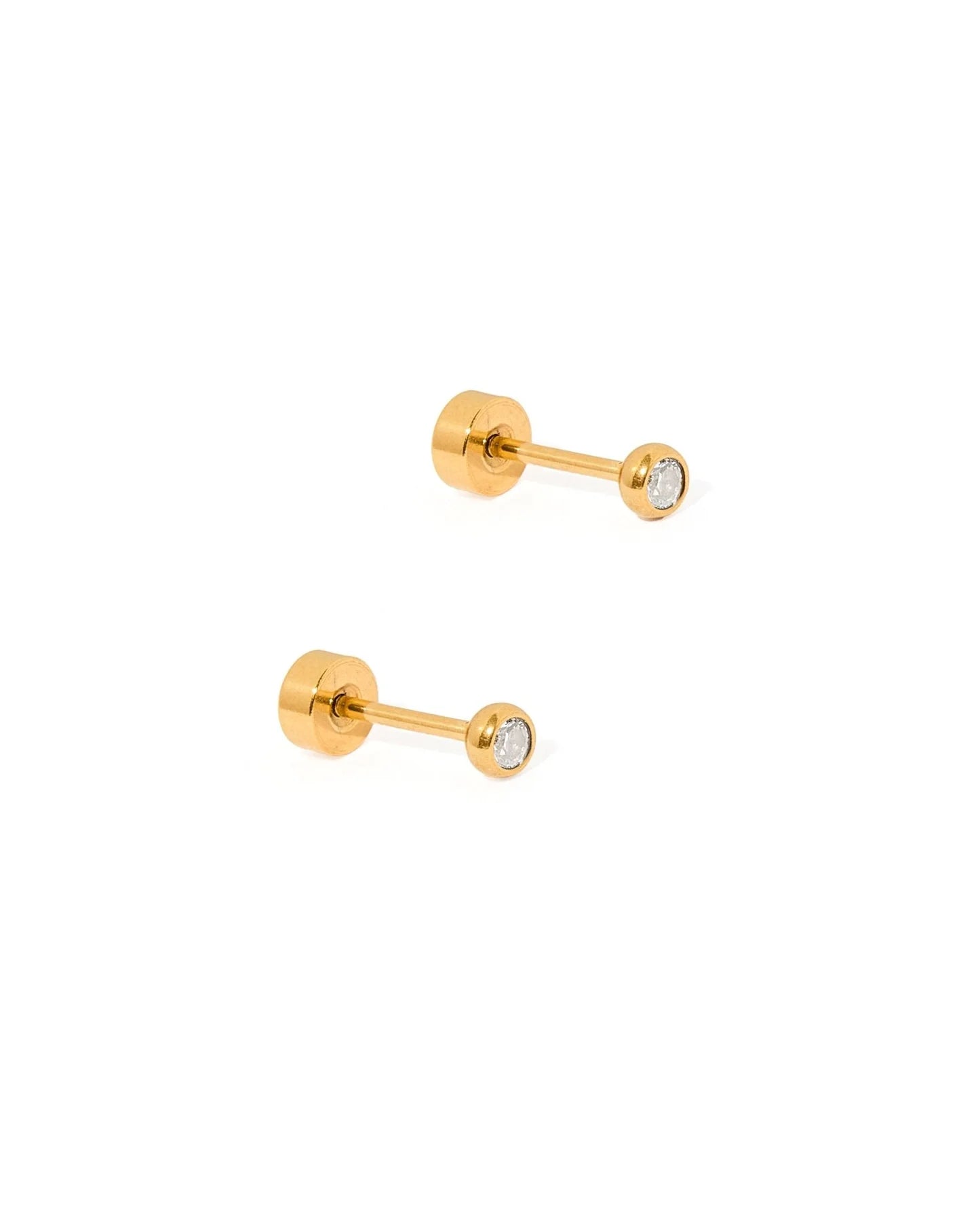 LINNY2711 Cooper Clear Gold Tone Screwback