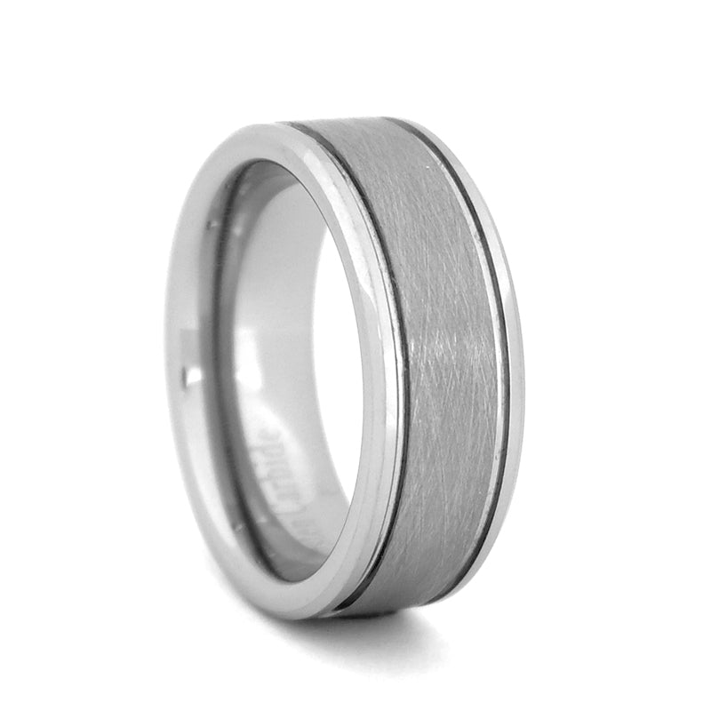 Men's Comfort Fit Tungsten Carbide Wedding Band - 8MM