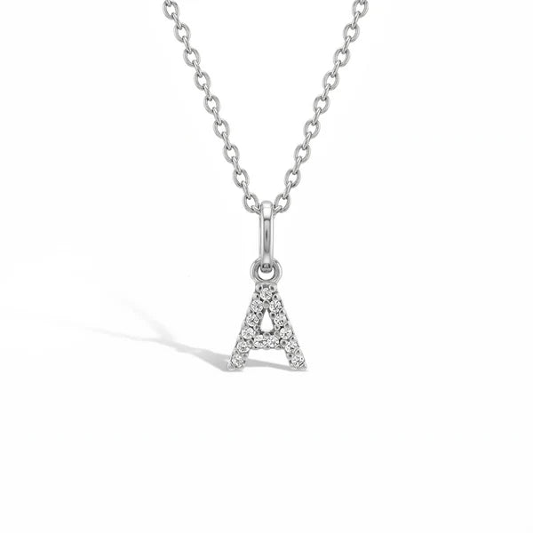 SS-10-00138 In Season Sterling Silver Cubic Zirconia Letter A Initial Necklace 0