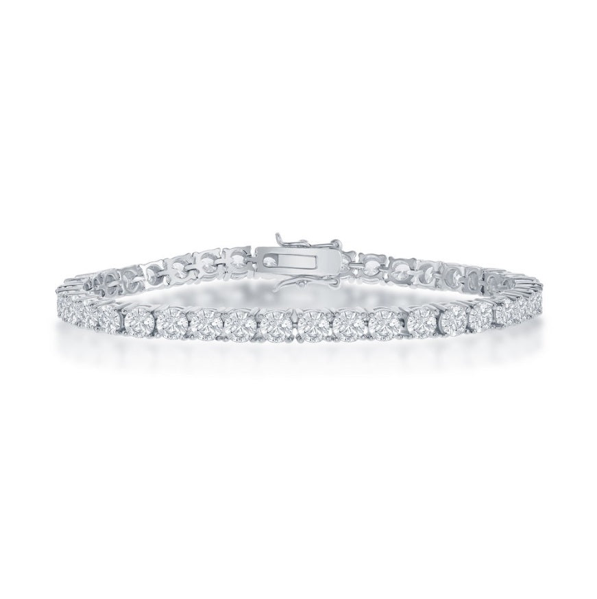 Sterling Silver CZ Tennis Bracelet - 8.5 Inches
