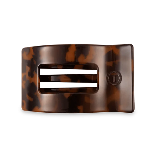 TT-FCM03-001 Teleties Tortoise Medium Flat Rectangle Hair Clip