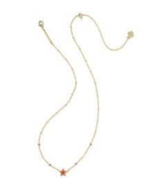 9608888241 Kendra Scott Mini Cassidy Short Necklace in Gold Red Illusion