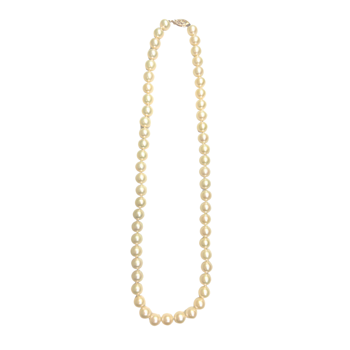 14K Yellow Gold 8X7.5MM Freshwater Pearl Necklace - 18"