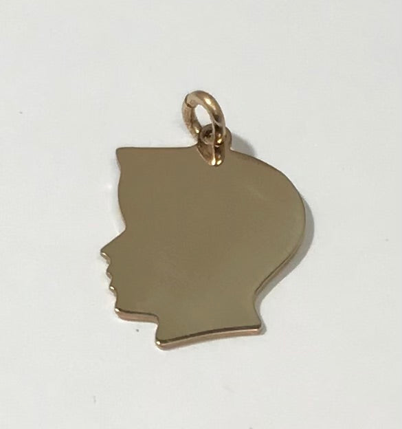 GD0614 Gold Filled Boy's Head Charm Large