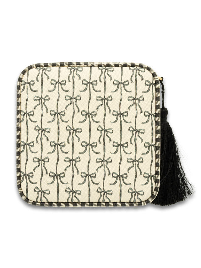 0126-BAG-QLTD-CASE-BLKBOW Simply Southern Jewelry Case Black Bow