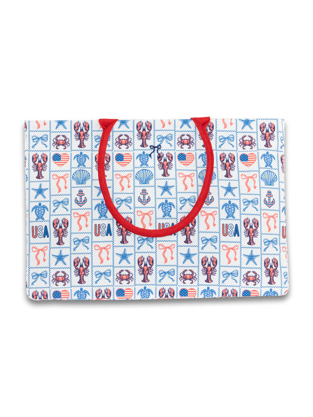 0126-BAG-TOTE-SEA-LOBPTCH Simply Southern Canvas Bag Lobster American