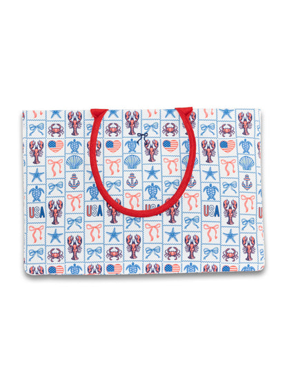0126-BAG-TOTE-SEA-LOBPTCH Simply Southern Canvas Bag Lobster American