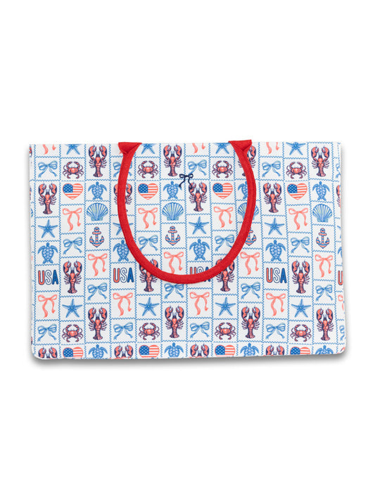 0126-BAG-TOTE-SEA-LOBPTCH Simply Southern Canvas Bag Lobster American