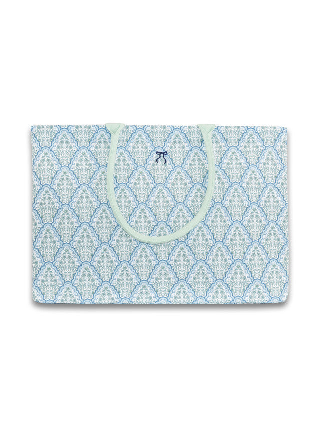 0126-BAG-TOTE-SEA-SCLPFLR Simply Southern Canvas Tote Scallop Flower Sage