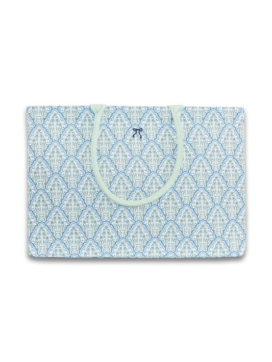 0126-BAG-TOTE-SEA-SCLPFLR Simply Southern Canvas Tote Scallop Flower Sage