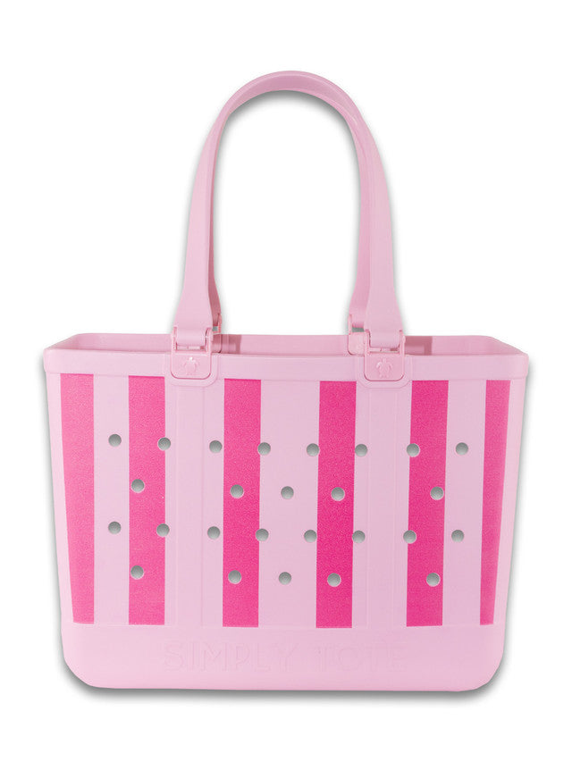 0126-SIMPLYTOTE-STRIPE-BERRY Simply Southern Tote Berry Stripe
