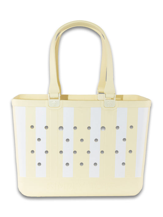 0126-SIMPLYTOTE-STRIPE-LEMON Simply Southern Tote Lemon Stripe