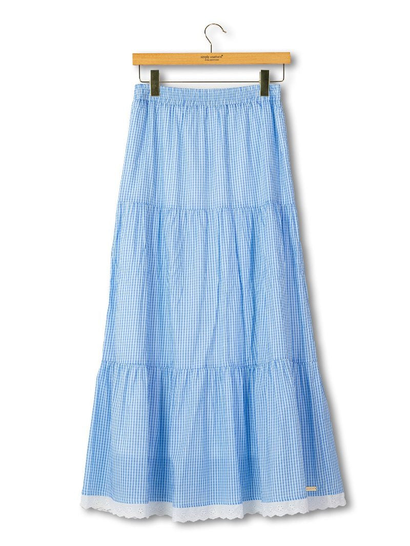 0126-SKRT-TIER-MAXI-MSTG Simply Southern Tiered Maxi Skirt Blue