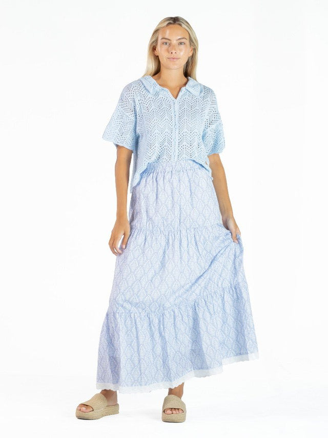 0126-SKRT-TIER-MAXI-SCFL Simply Southern Tiered Maxi Skirt SCFL