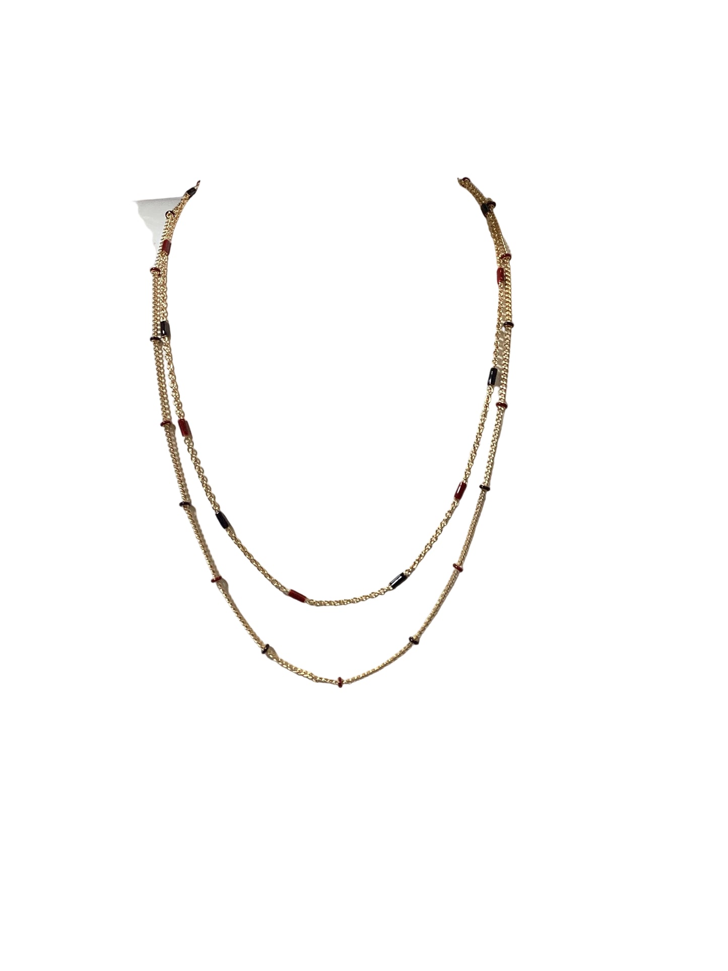75695 Michelle McDowell Lacy Garnet and Black Necklace