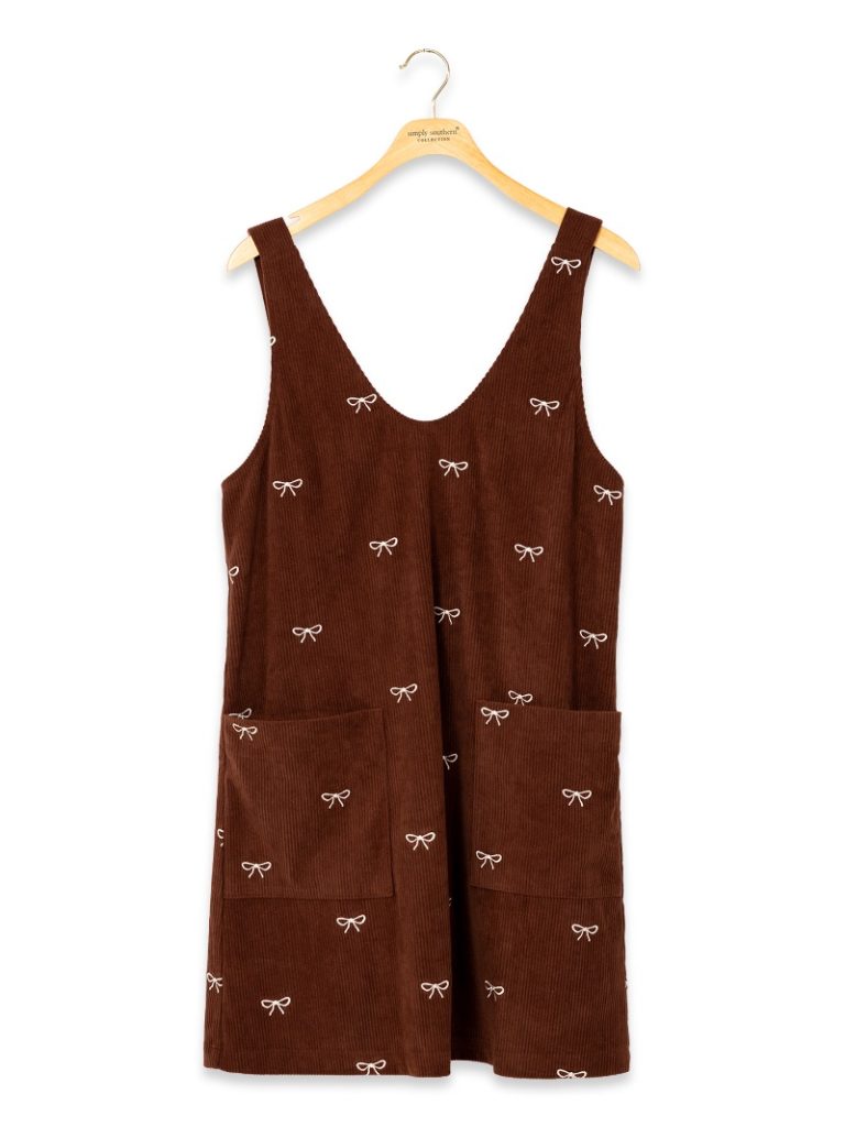 PP-0226-DRS-LINA-CHCLT Simply Southern Women's Luna Dress Chocolate 0