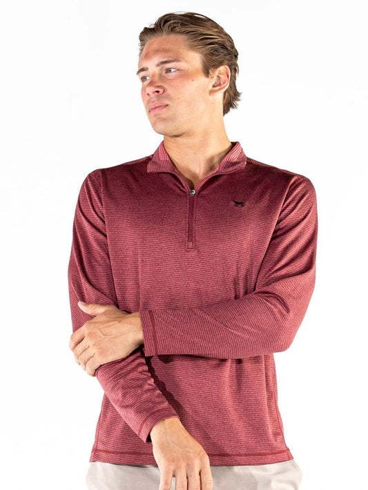 PP-0226-MN-QZP-TECH-OXBLD Simply Southern Men's Performance Quarter Zip Pullover Ox Blood