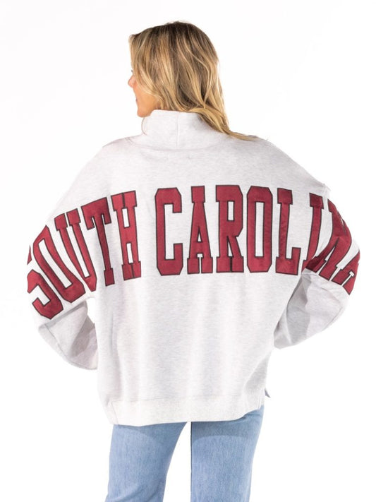 0226-SWTSH-MCK-STA-SC-RED-OS Simply Southern Women's Mock Neck South Carolina Top Onesize
