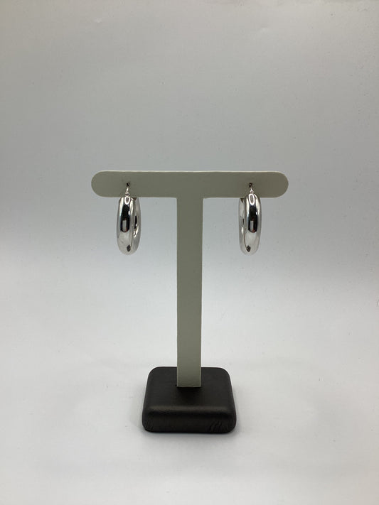 Sterling Silver Thick Round Tube Hoop Earrings