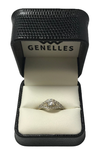 U 47881 10K Yellow Gold CZ Ring with CZ Accented Band