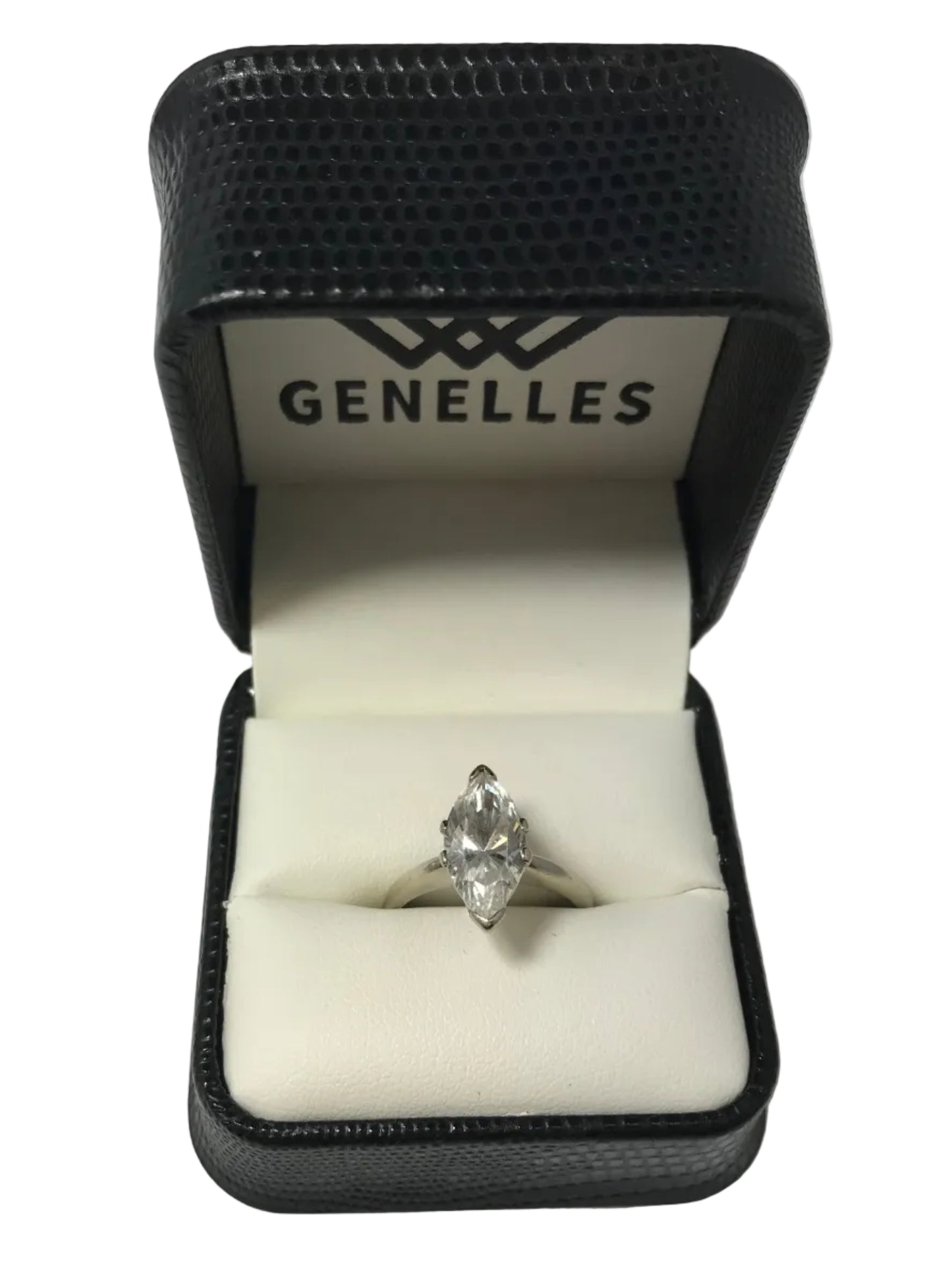 U 44511 14K White Gold Marquise CZ Ring