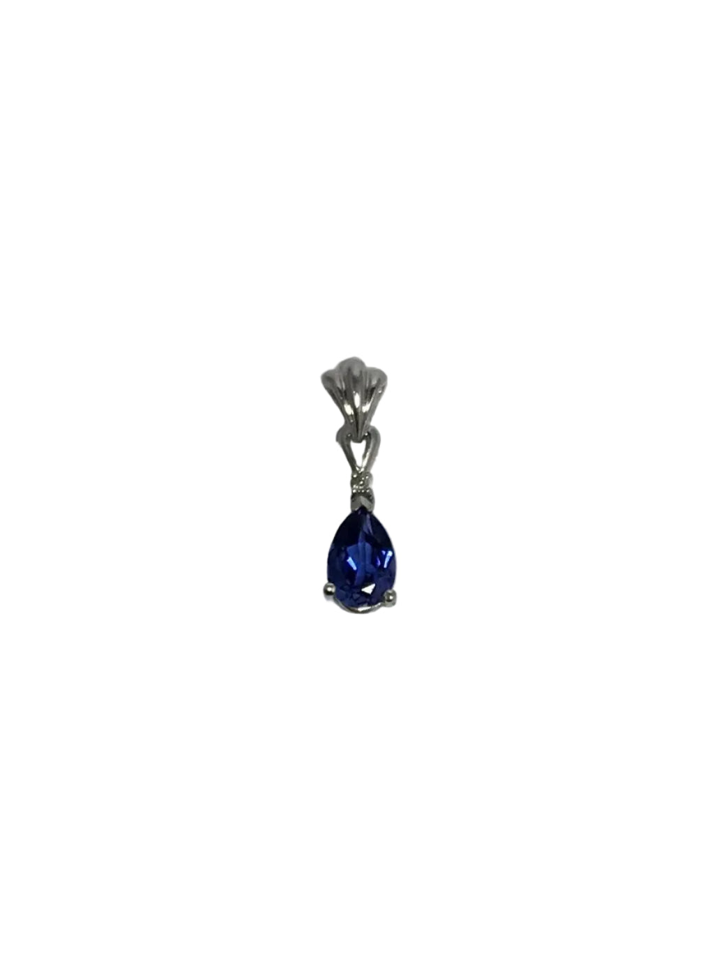 U 10K White Gold Purple Stone Pendant