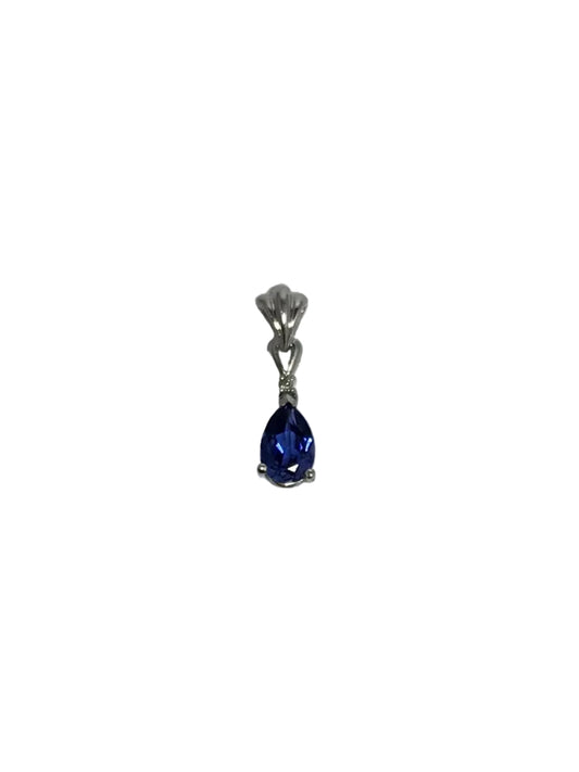 U 10K White Gold Purple Stone Pendant