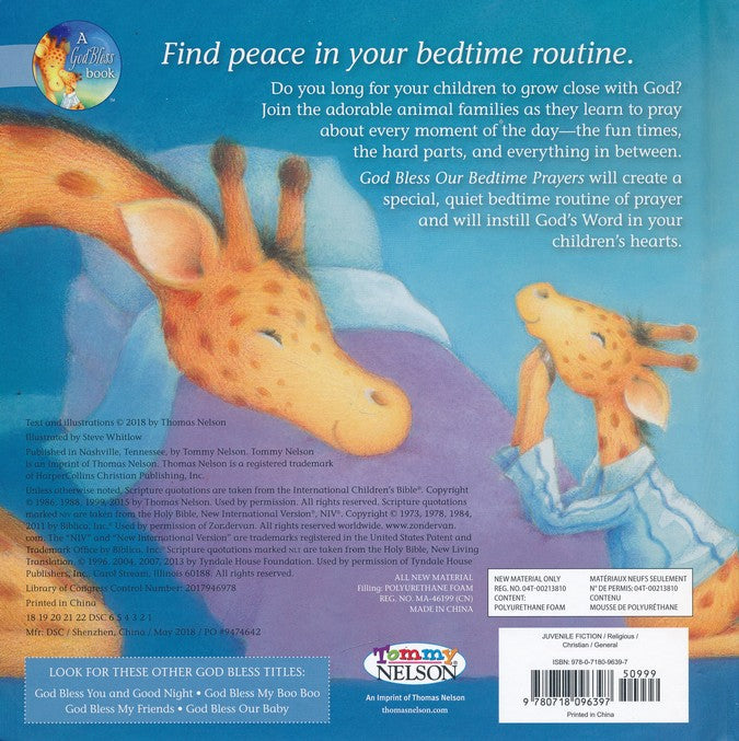 9780718096397 Harper Collins God Bless Our Bedtime Prayers Book 0