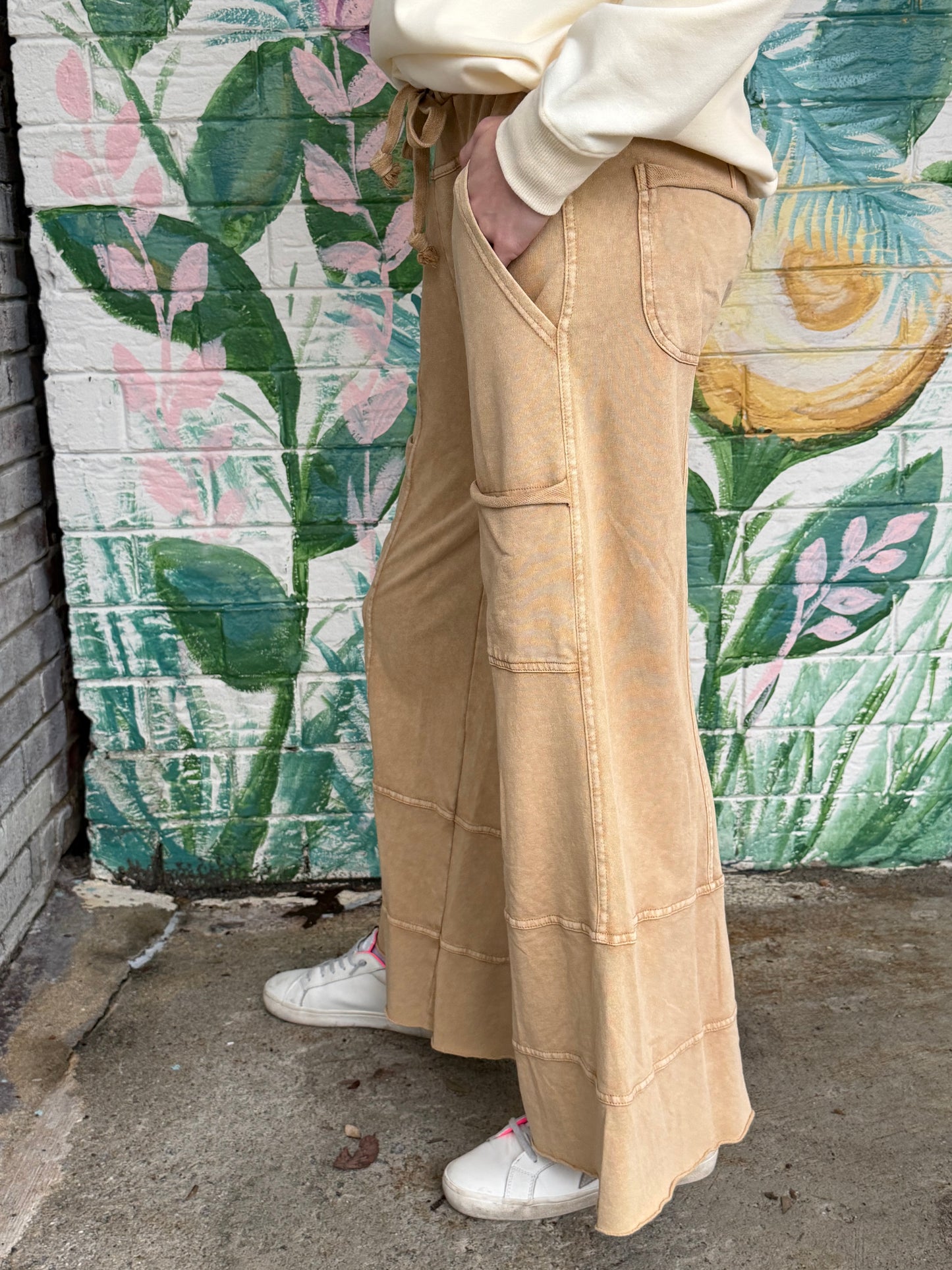 Easel Trendy Tales Wide Leg Ginny Pants - Camel