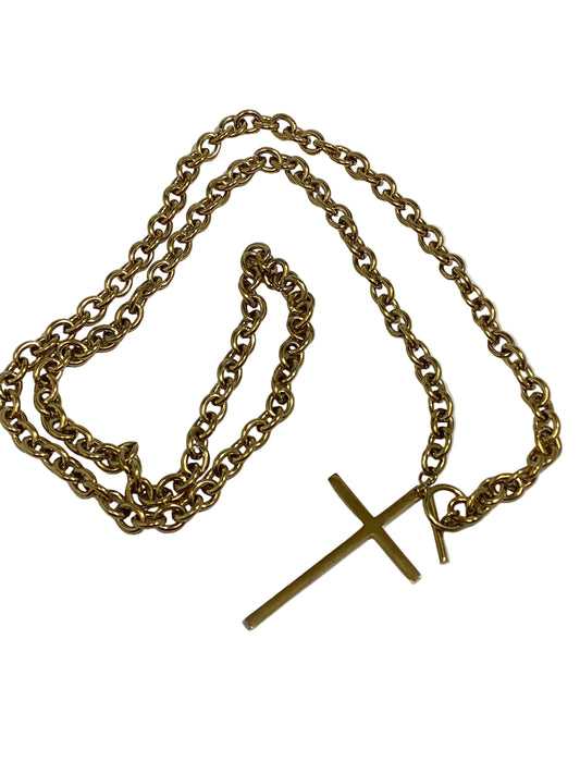 400007 Chansutt Pearl Wrap Around Cross Necklace 37 Inches Waterproof 18k Plated Stainless Steal