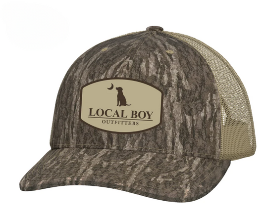 L0500049 Local Boy Youth Pocket Badge Trucker Hat Mossy Oak Bottomland 0