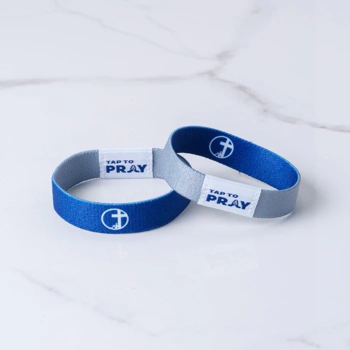 (100-394 TTP) Versible Tap To Pray Wristband - Navy & Grey