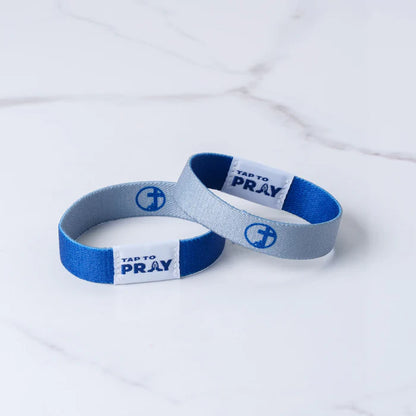 (100-394 TTP) Versible Tap To Pray Wristband - Navy & Grey