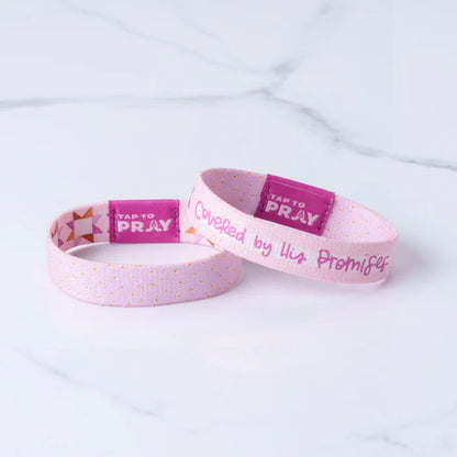 (100-535 TTP) Versible Tap To Pray Wristband – Covered by His Promises