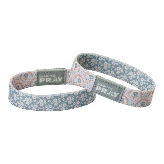 (100-690 TTP) Versible Tap To Pray Wristband - Boho Bouquet