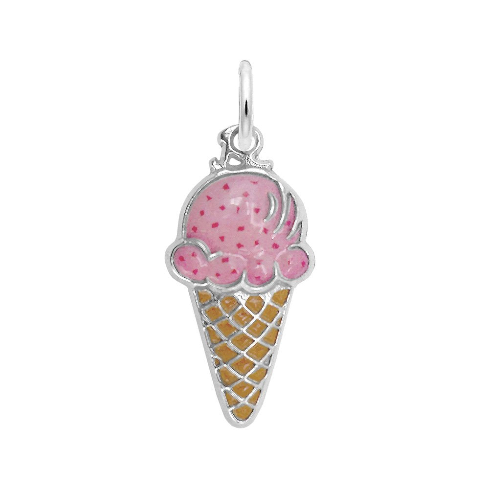 1013 Rembrandt Sterling Silver Painted Ice Cream Charm 0