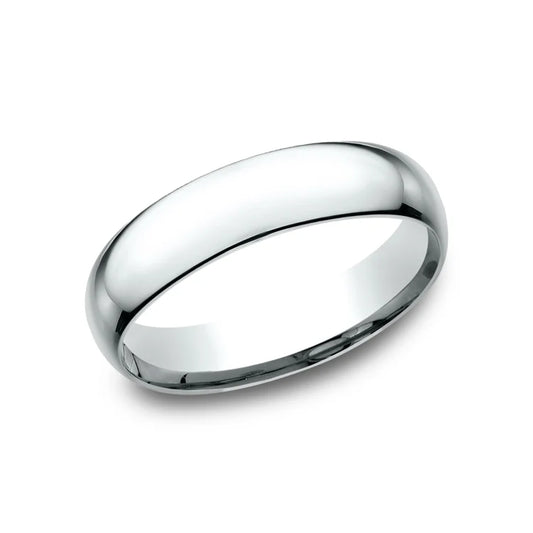 15010KW11 Benchmark 5mm, Low dome comfort fit 14K White Gold Polished finished 0
