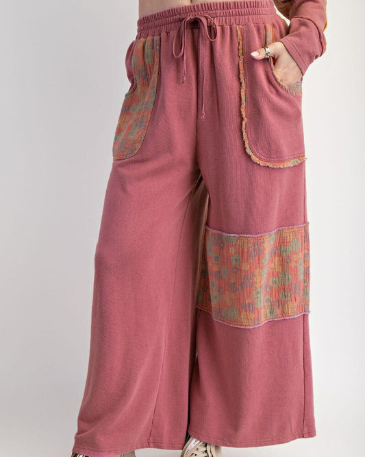 All About The Flowers Wide Leg Pants in Boho Red