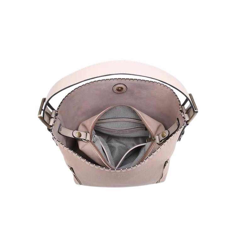 Alexa Vegan Faux Canvas Hobo Bag - Rust