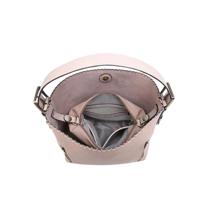 Alexa Vegan Faux Canvas Hobo Bag - Rust