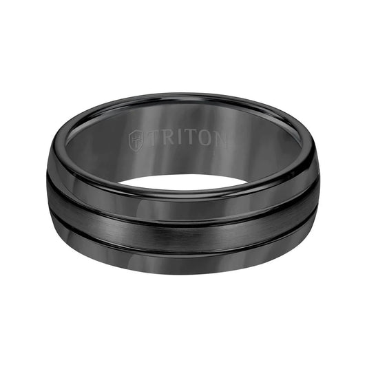 11-2926BC-G 8MM Tungsten Carbide Ring - Bright Finish and Edge 0