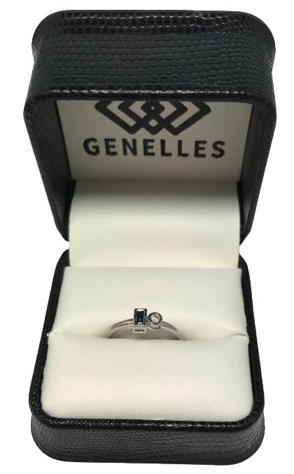 XL-986-S-WG 10K White Gold .06CTW/Sapphire Ring