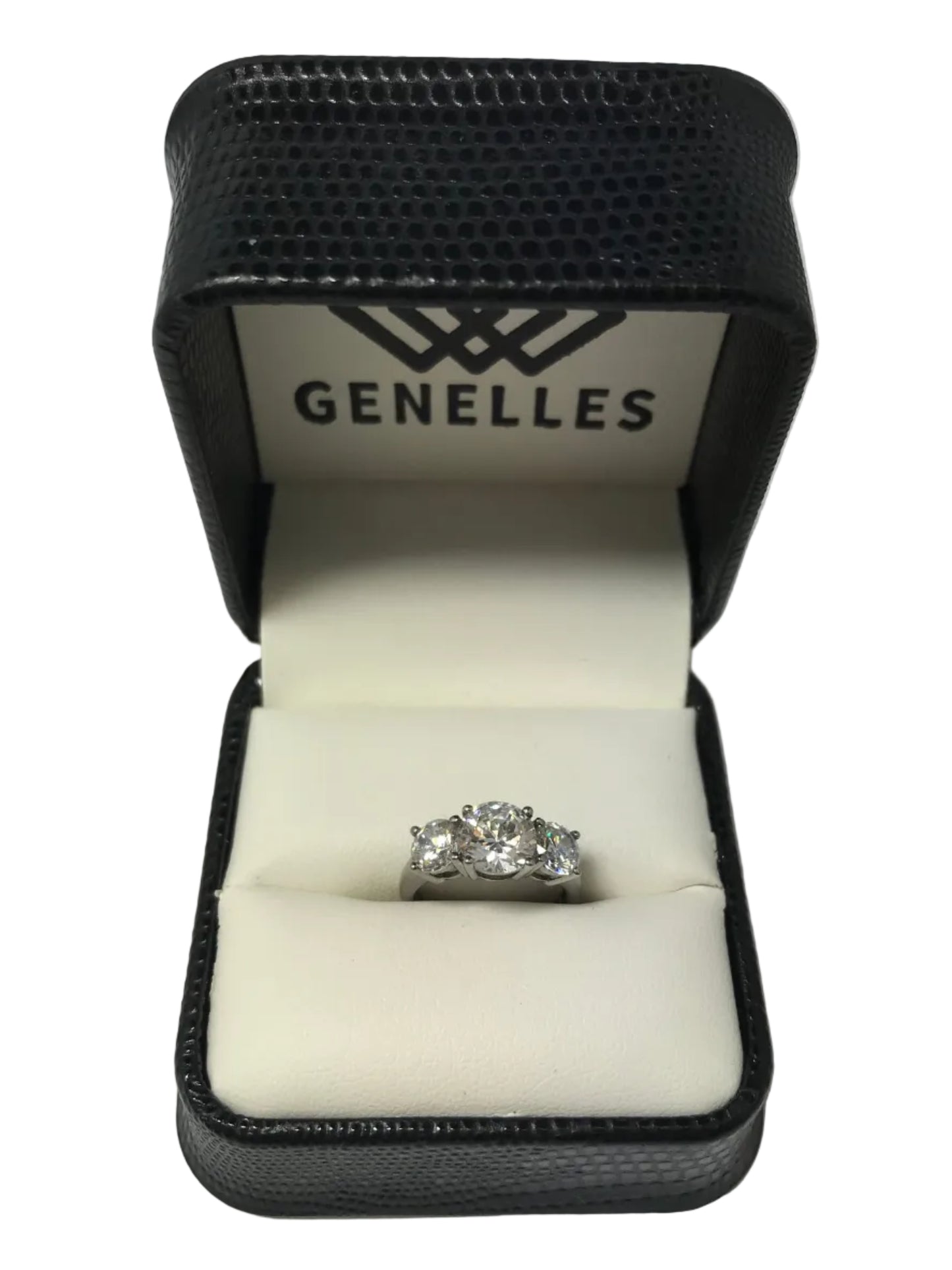 U 149826 14K White Gold CZ 3 Stone Ring