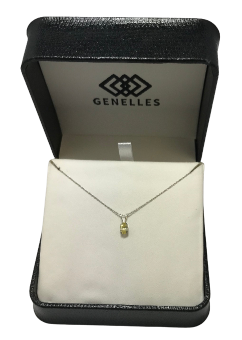 PB0900WBS 14K White Gold Birthstone Necklace