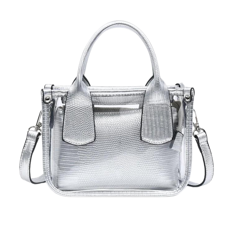 Stacey Vegan Clear Satchel - Silver